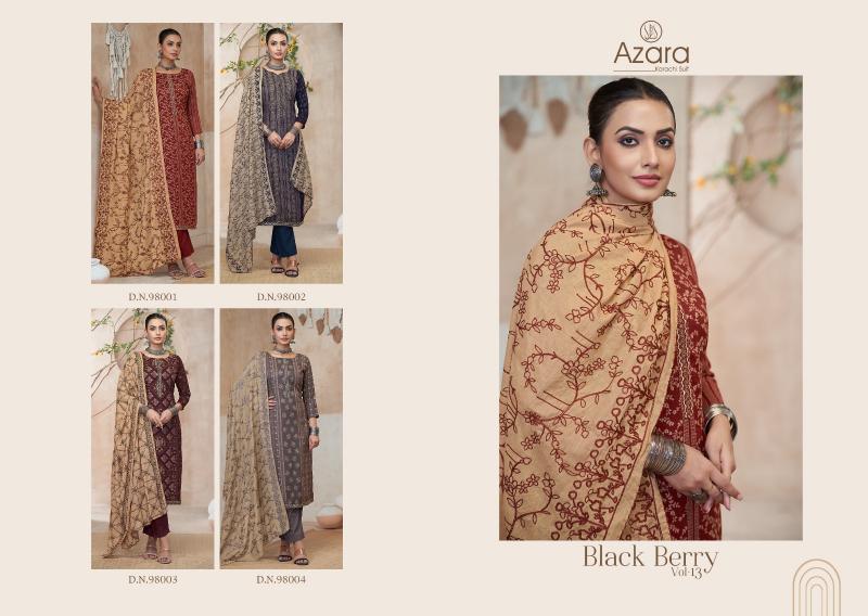 Radhika Azara Black Berry Vol 13 Designer Dress Material Wholesale Catalog