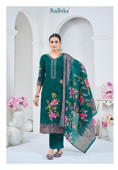 Radhika Azara Fulkari Cotton Printed Dress Material Wholesale catalog