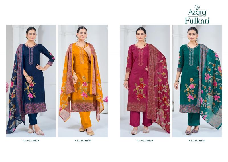 Radhika Azara Fulkari Cotton Printed Dress Material Wholesale catalog