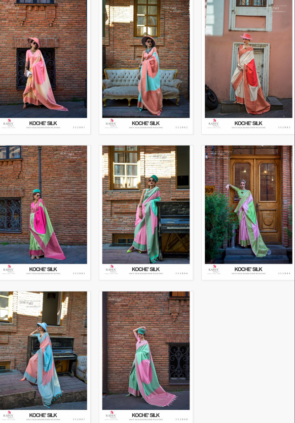 Rajtex Koche Silk Handloom Weaving Saree Wholesale Catalog