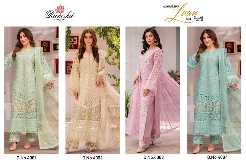 Ramsha Adan Libas Vol 4 Embroidered Ready Made Pakistani Suits Wholesale Catalog