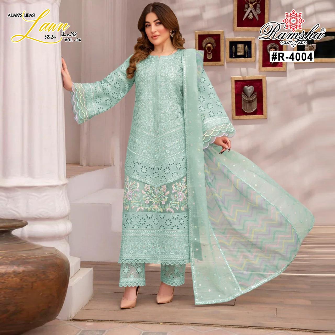 Ramsha Adan Libas Vol 4 Embroidered Ready Made Pakistani Suits Wholesale Catalog