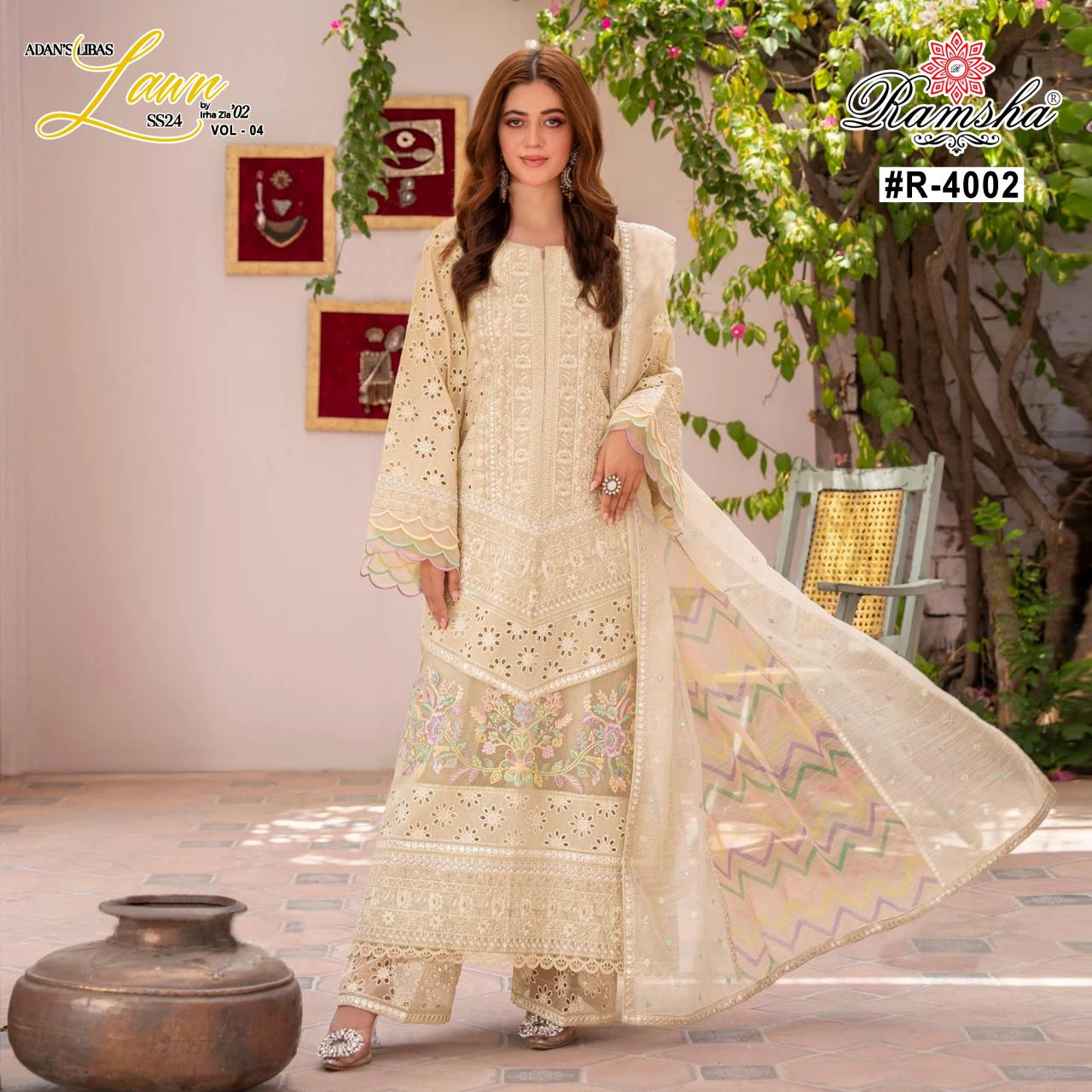 Ramsha Adan Libas Vol 4 Embroidered Ready Made Pakistani Suits Wholesale Catalog