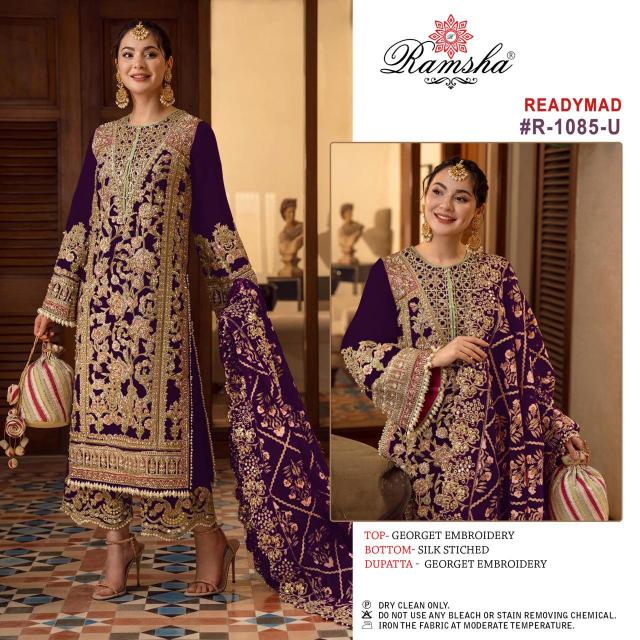 Ramsha R 1085 S To V Ready Made Pakistani Salwar Suits Wholesale Catalog