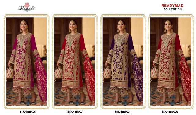 Ramsha R 1085 S To V Ready Made Pakistani Salwar Suits Wholesale Catalog
