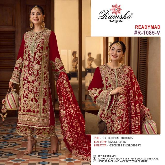 Ramsha R 1085 S To V Ready Made Pakistani Salwar Suits Wholesale Catalog