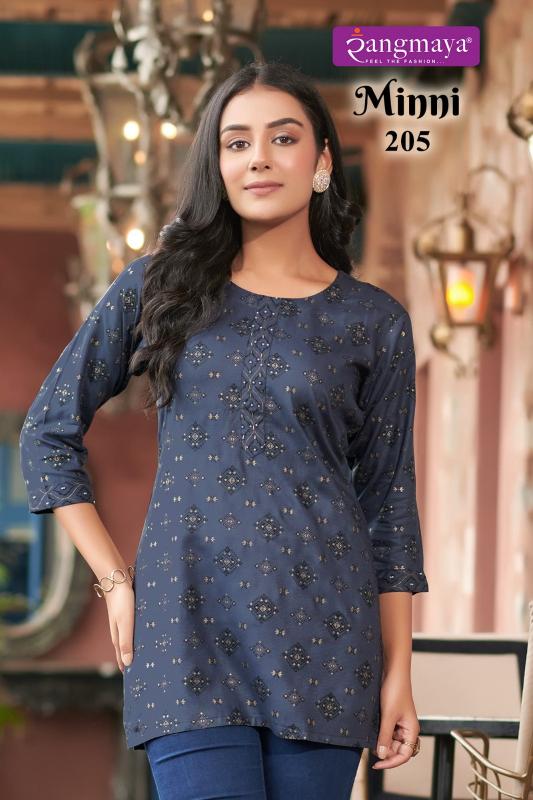 Rangmaya Minni Vol 2 Rayon Designer Short Kurti Top Wholesale Catalog