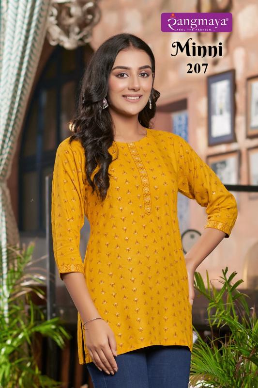 Rangmaya Minni Vol 2 Rayon Designer Short Kurti Top Wholesale Catalog