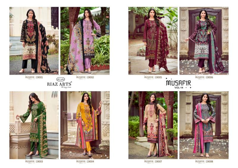 Riaz Arts Musafir Vol 14 Lawn Digital Printed Dress Material Wholesale Catalog