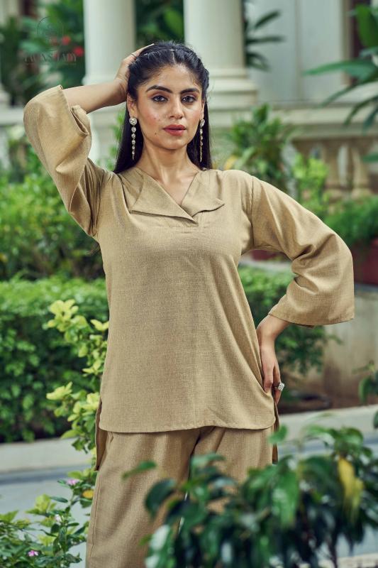 Sabella D no - SW200 Khakhi ( Cream ) Co Ord Set Wholesale Catalog