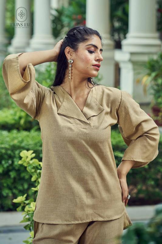 Sabella D no - SW200 Khakhi ( Cream ) Co Ord Set Wholesale Catalog