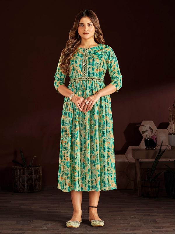 Sabella Peacock Fancy Rayon Kurti Wholesale Catalog