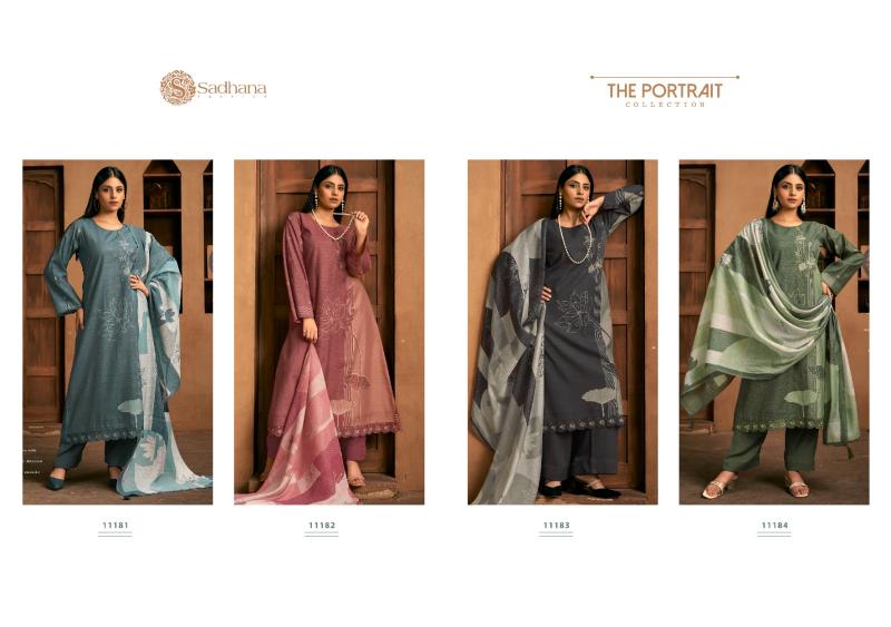 SADHANA FASHION THE PORTRAIT Musline Silk Digital print Salwar Kameez Wholesale Catalog