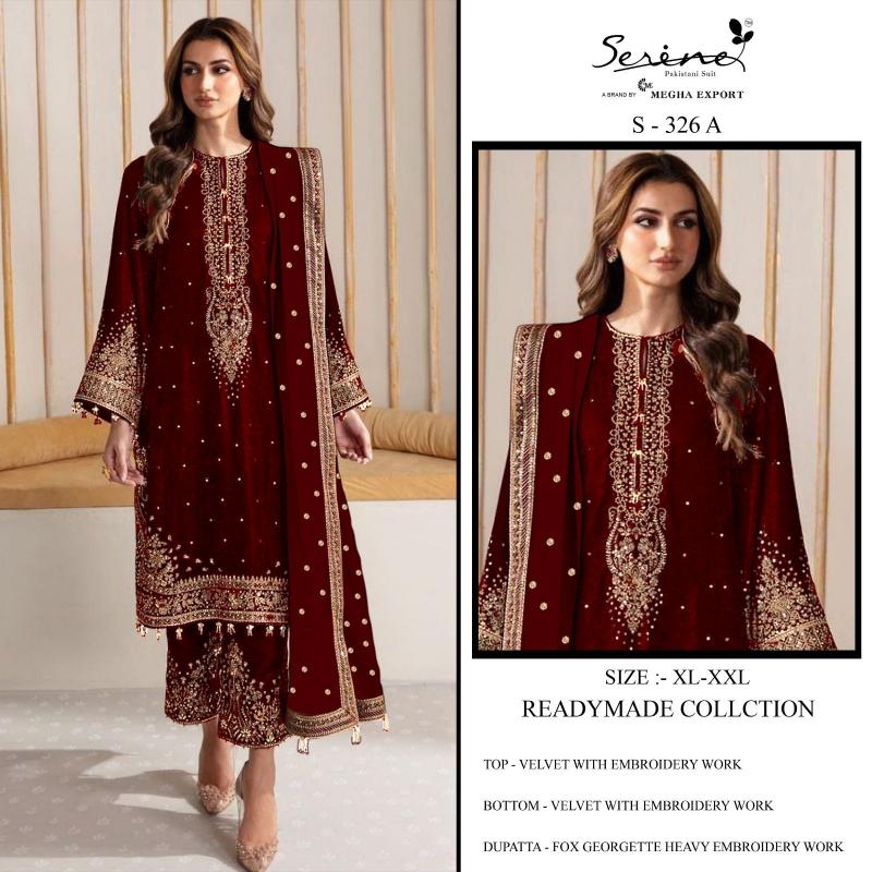 SERINE S 326 A-B-C-D Pakistani Salwar Suit Wholesale Catalog
