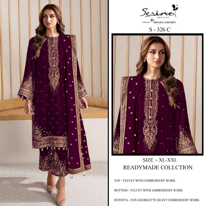 SERINE S 326 A-B-C-D Pakistani Salwar Suit Wholesale Catalog