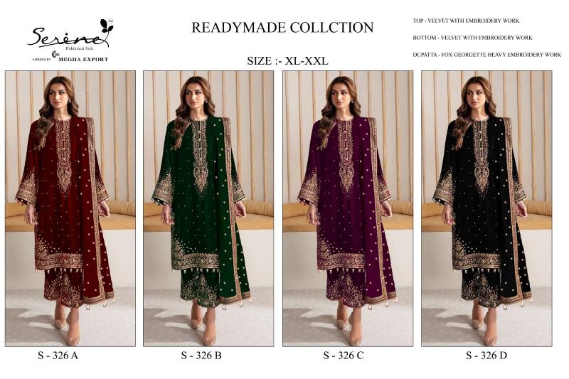 SERINE S 326 A-B-C-D Pakistani Salwar Suit Wholesale Catalog