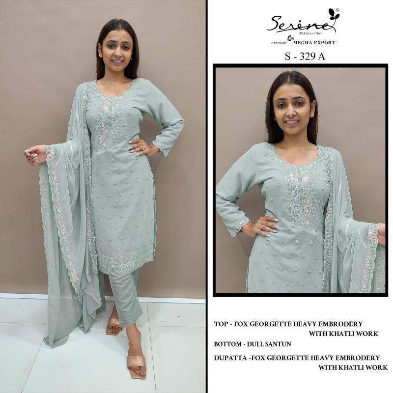 SERINE S 329 A-B-C-D Georgette Pakistani Suits Wholesale Catalog