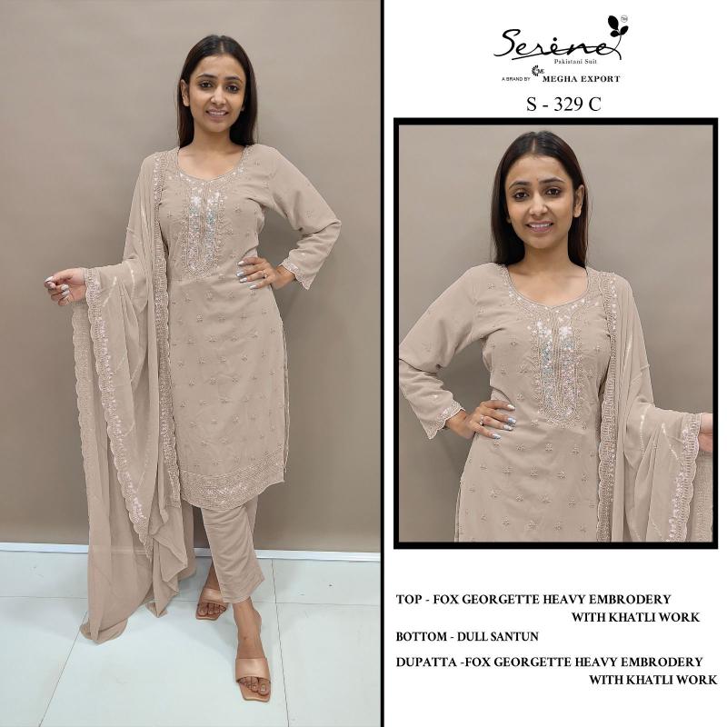 SERINE S 329 A-B-C-D Georgette Pakistani Suits Wholesale Catalog