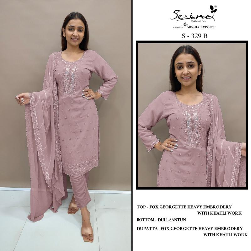 SERINE S 329 A-B-C-D Georgette Pakistani Suits Wholesale Catalog