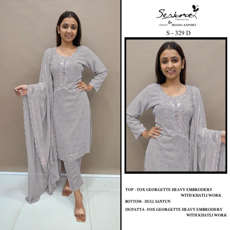 SERINE S 329 A-B-C-D Georgette Pakistani Suits Wholesale Catalog