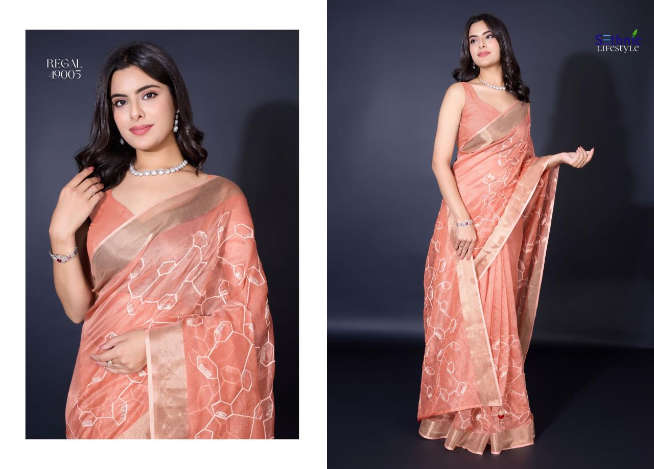 Sethnic Regal Gold Spun Fancy Saree Wholesale catalog