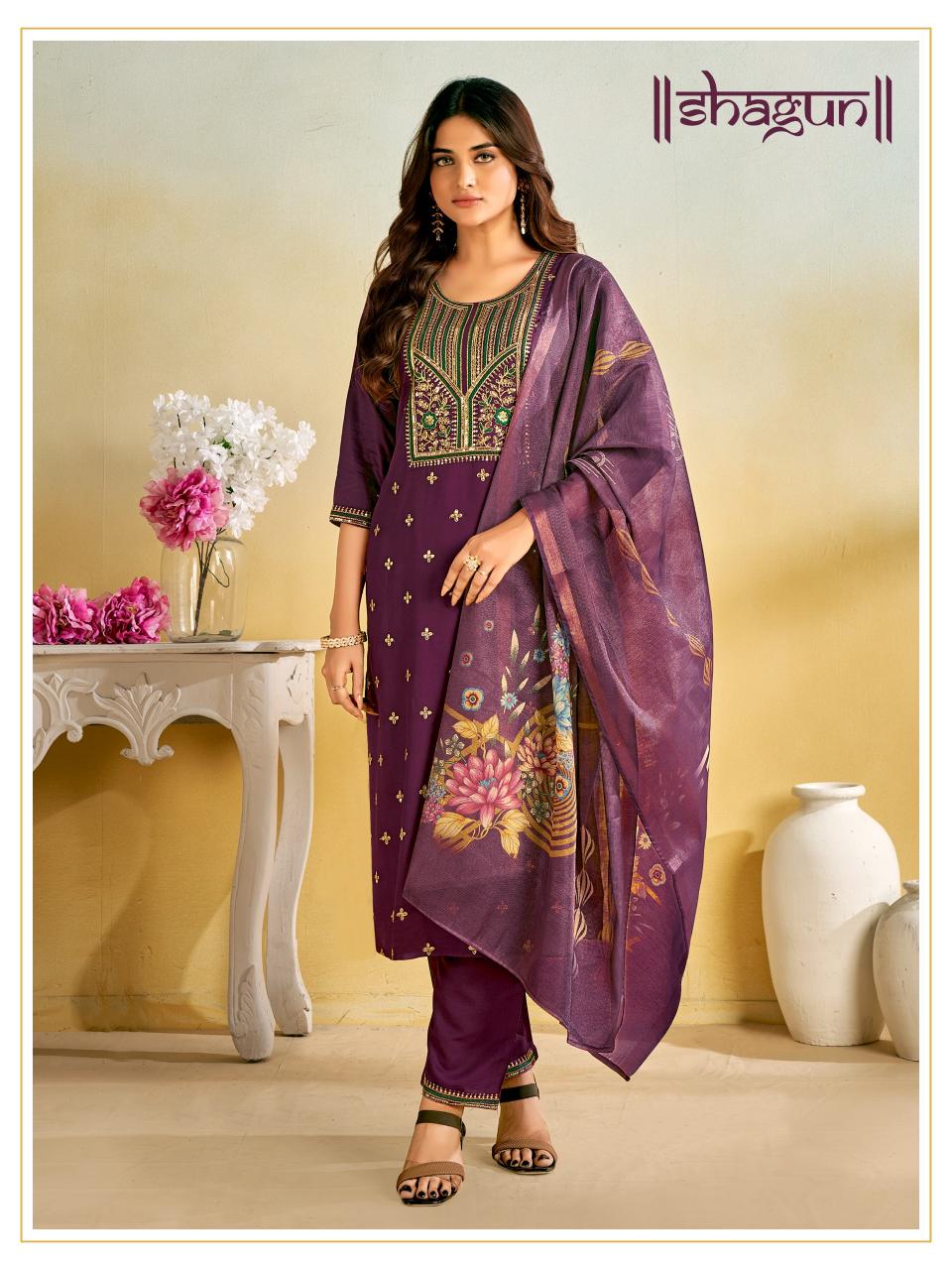 Shagun Embroidered Kurtis Online India Wholesale Catalog