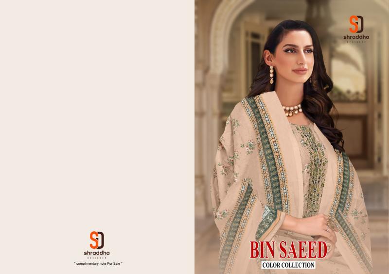Shraddha Bin Saeed Color Collection Chiffon Dupatta Pakistani Suit Wholesale Catalog