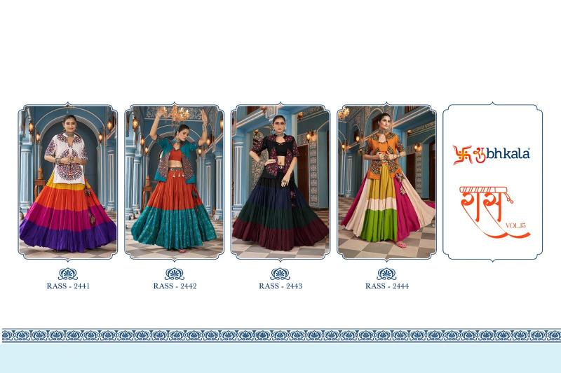 SHUBHKALA RAAS VOL 15 New Exclusive Festival Wear Stitched Navratri Jacket Style Lehenga Wholesale Catalog