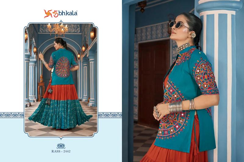 SHUBHKALA RAAS VOL 15 New Exclusive Festival Wear Stitched Navratri Jacket Style Lehenga Wholesale Catalog