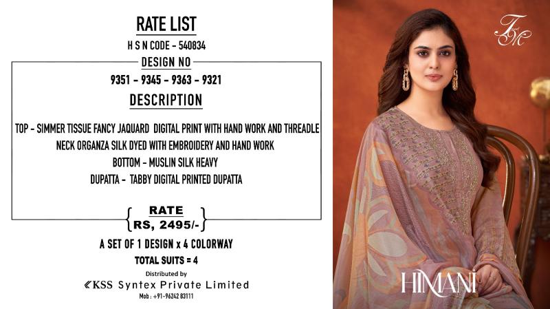 T&M HIMANI Salwar Kameez Wholesale Catalog