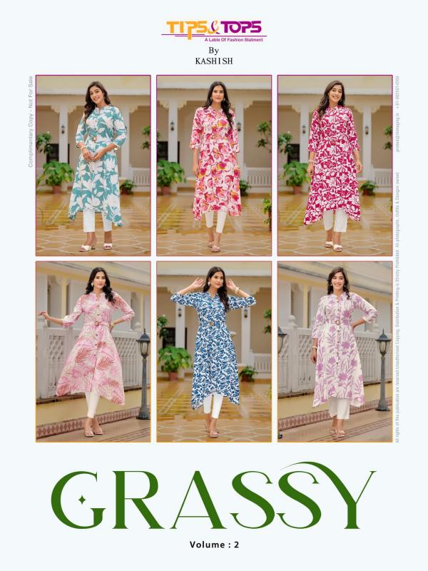 Tips & Tops Grassy Vol 2 Rayon Printed Kurti Wholesale Catalog