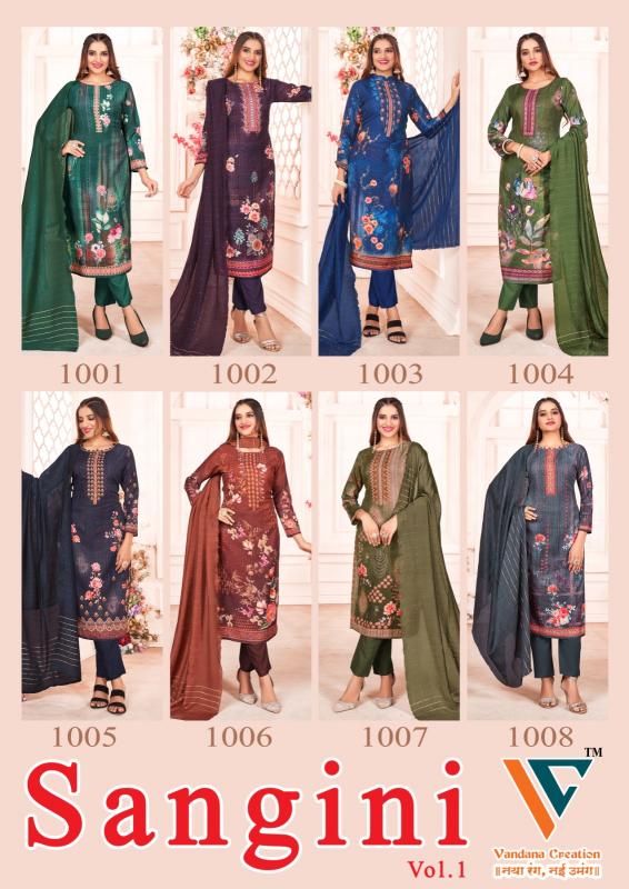 Vandana C Sangini Vol 1 Digital Printed Dress Material Wholesale Catalog