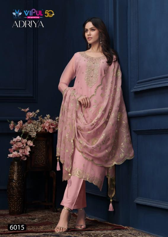 VIPUL ADRIYA Organza Chiffon With Embroidered Work Salwar Kameez Wholesale Catalog