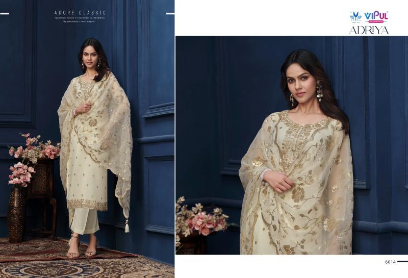 VIPUL ADRIYA Organza Chiffon With Embroidered Work Salwar Kameez Wholesale Catalog