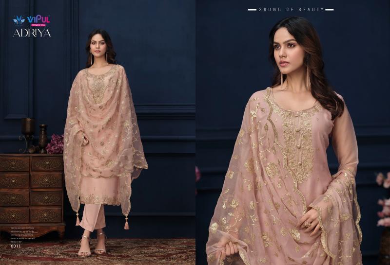 VIPUL ADRIYA Organza Chiffon With Embroidered Work Salwar Kameez Wholesale Catalog