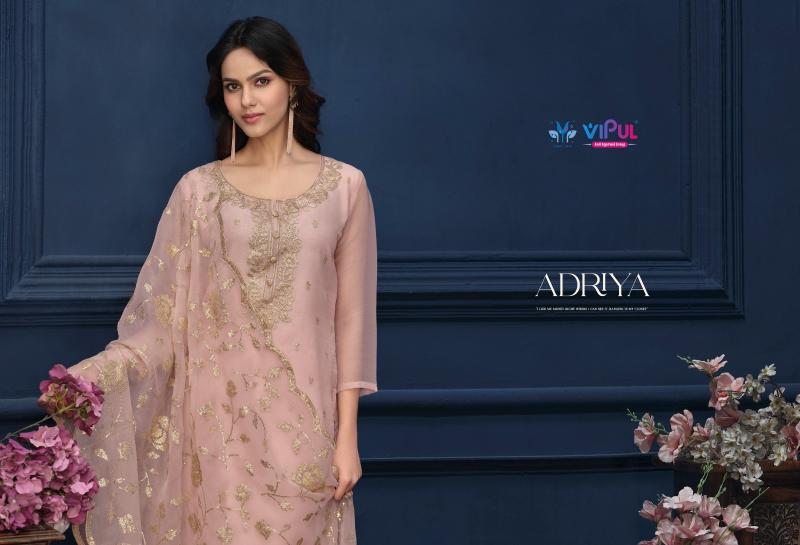 VIPUL ADRIYA Organza Chiffon With Embroidered Work Salwar Kameez Wholesale Catalog