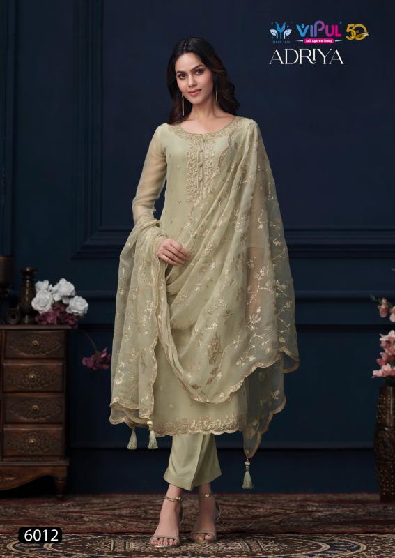 VIPUL ADRIYA Organza Chiffon With Embroidered Work Salwar Kameez Wholesale Catalog