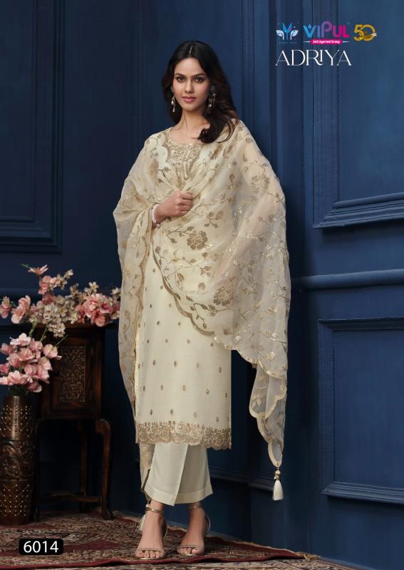 VIPUL ADRIYA Organza Chiffon With Embroidered Work Salwar Kameez Wholesale Catalog