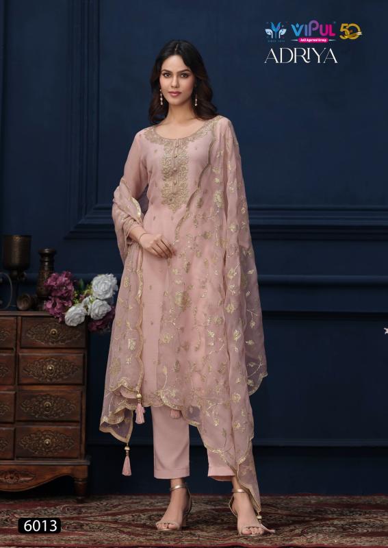 VIPUL ADRIYA Organza Chiffon With Embroidered Work Salwar Kameez Wholesale Catalog