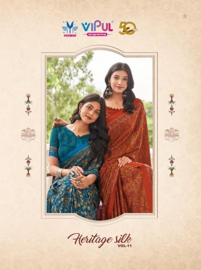 Vipul Heritage silk vol 11 Saree wholesale Catalog
