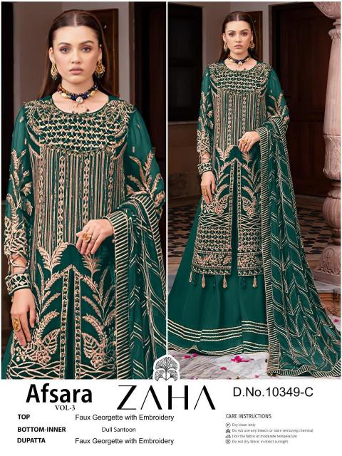 Zaha Afsara Vol 3 Georgette Salwar Kameez Wholesale Catalog