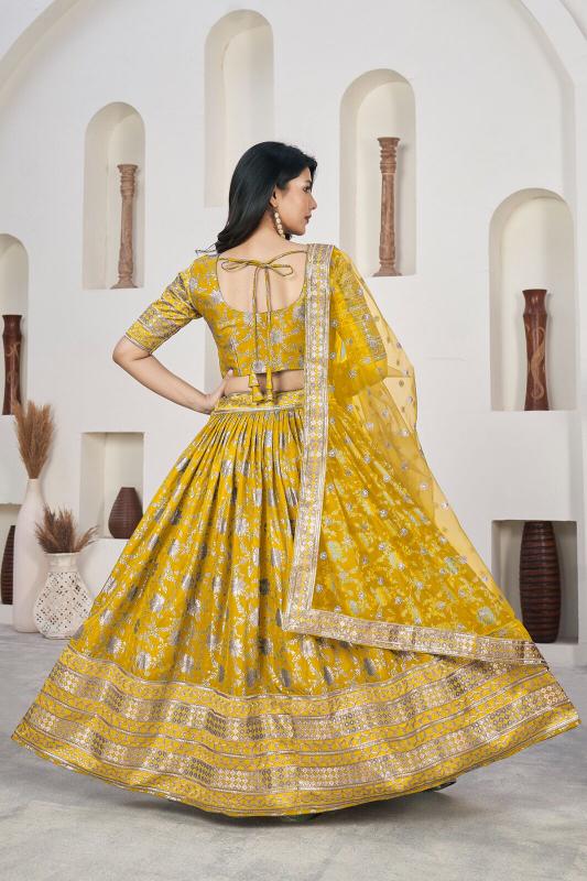 AALISHA VOL – 1 YELLOW 1018 Zari Embodry Lehenga Choli Surat wholesale
