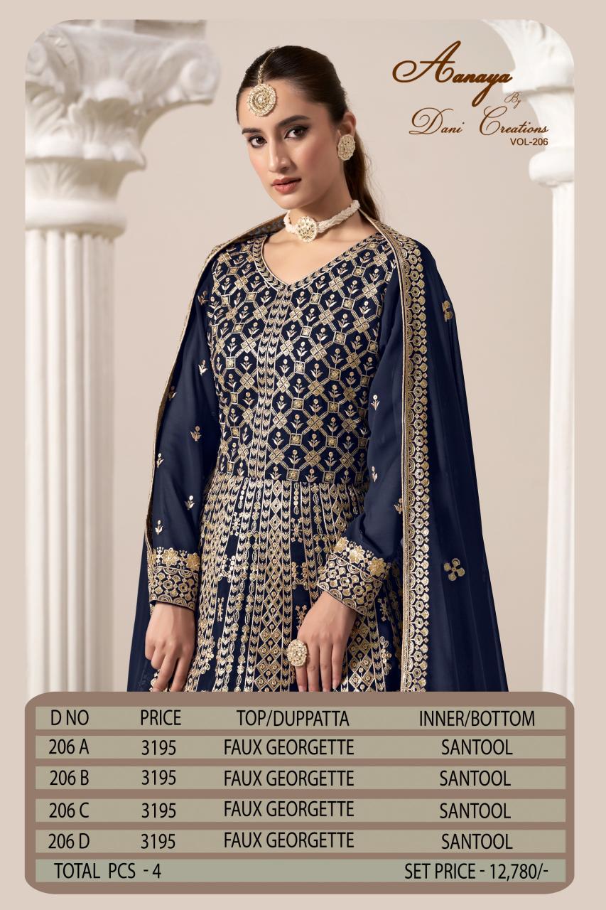 Aanaya Vol 206 Unstitched Kurti Gown Material Online India
