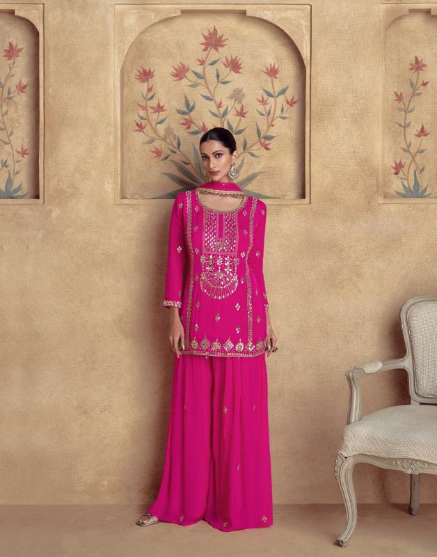 Aashirwad Chakori Chinon Silk Salwar Kameez Wholesale Catalog