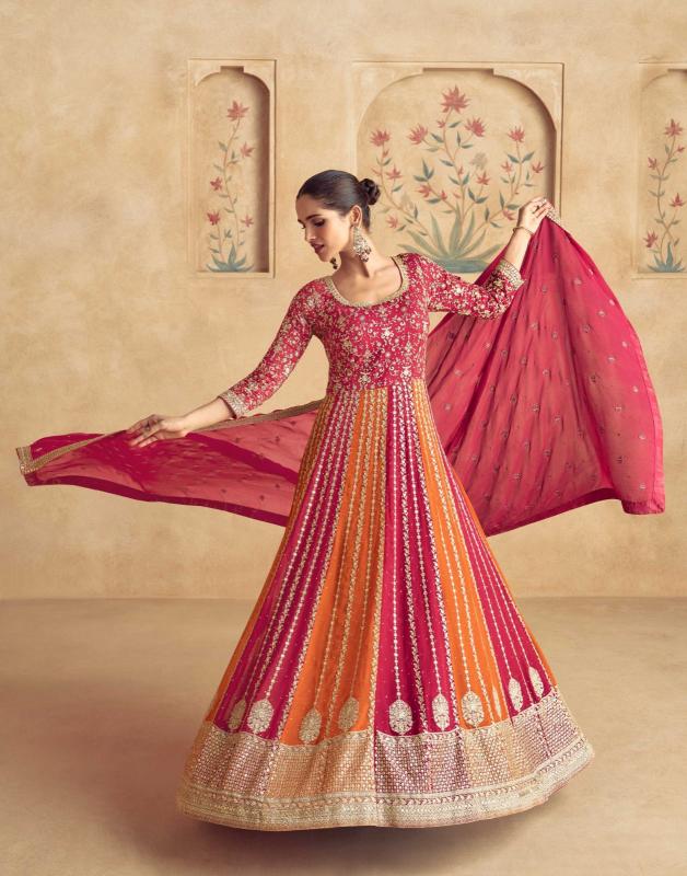 Aashirwad Maharani Georgette Gown Front Open Kurtis Online Shopping India