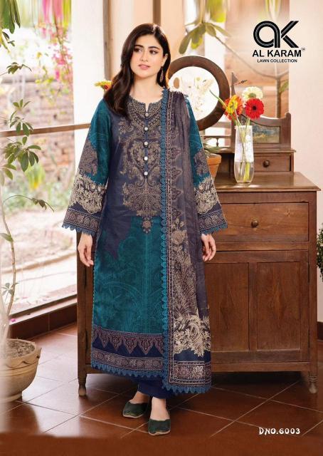 Al Karam Queens Court Vol 6 Cotton Trendy Dress Materials Wholesale Catalog
