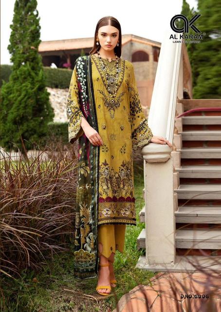 Al Karam Queens Court Vol 6 Cotton Trendy Dress Materials Wholesale Catalog
