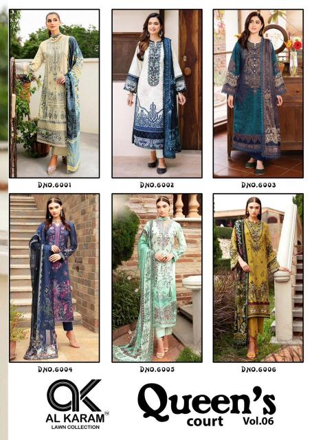 Al Karam Queens Court Vol 6 Cotton Trendy Dress Materials Wholesale Catalog