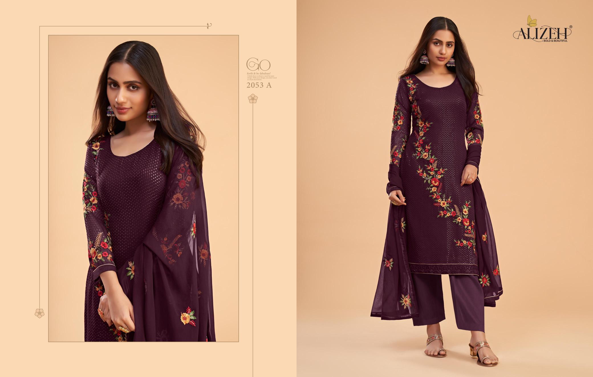 Alizeh Zaida Vol 12 designer Georgette Salwar Kameez Wholesale Catalog 