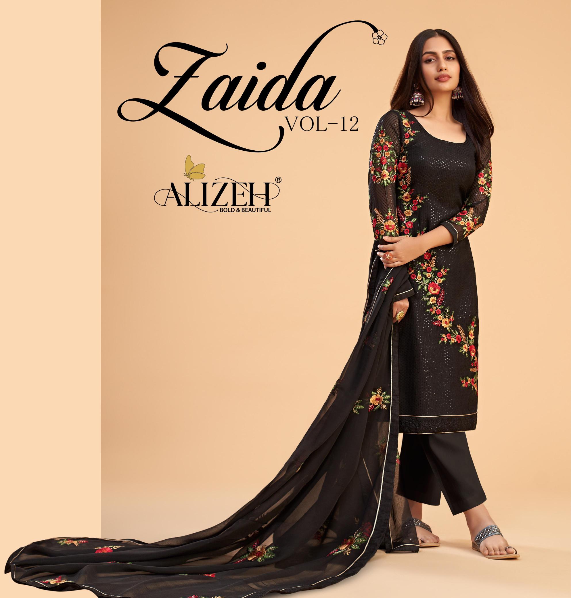 Alizeh Zaida Vol 12 designer Georgette Salwar Kameez Wholesale Catalog 